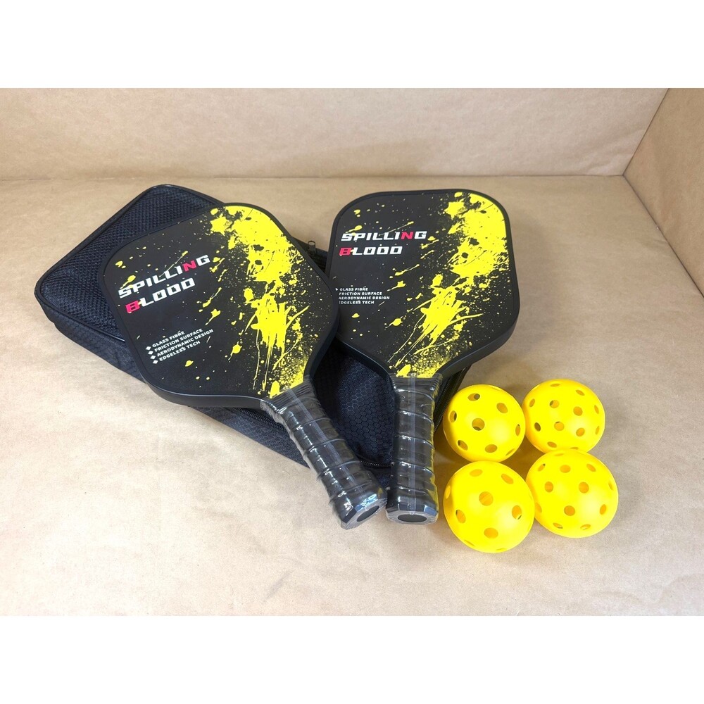 "Spilling Blood" Pickleball Paddle Set – Premium Fiberglass Racket Kit - NEW
